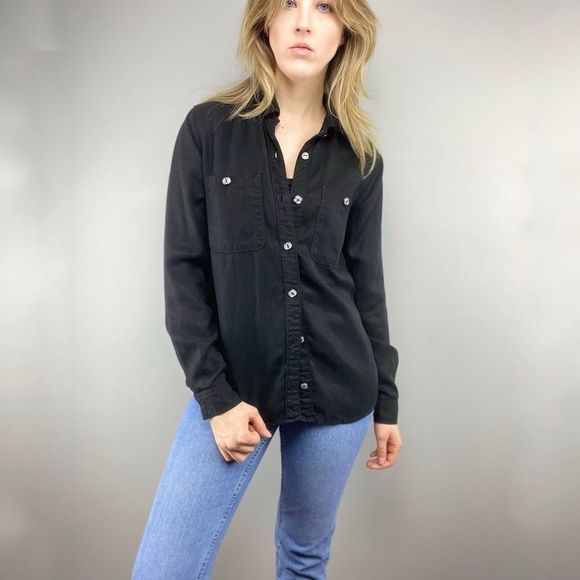 7 for All Mankind black button down top - Picture 2 of 6